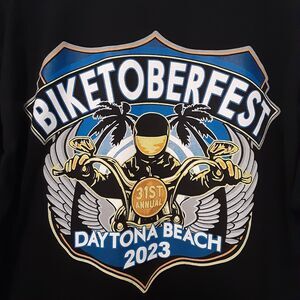 2023 BIKETOBERFEST 31st Annual Daytona Beach Short Sleeve T Shirt Size XL Black